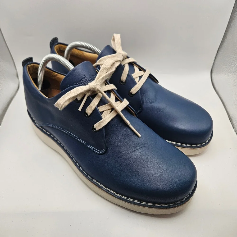 Samuel Hubbard Mens Navy Free Oxford Orthopedic Support Shoes Leather Sz 9.5M